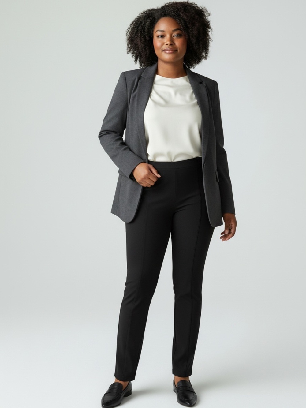 Franne Golde Black Stretch Leggings Trousers Womens Size 16 Rayon Blend